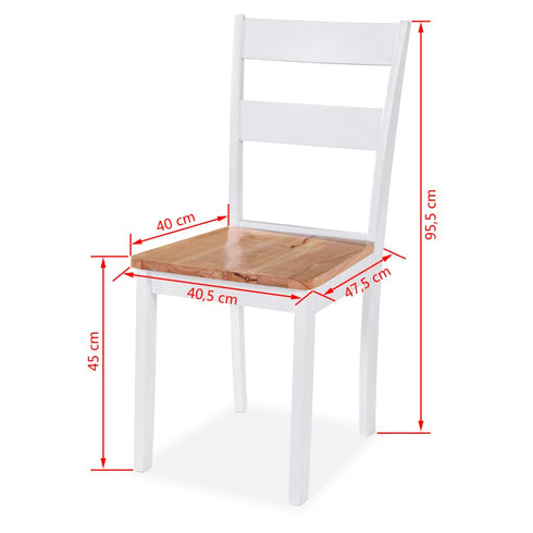 Maison Madeleine -  Dining Set 5 Pieces MDF and Rubberwood White